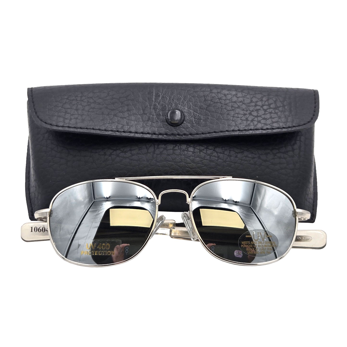 G.I. Type MIL-STD 105 Aviator Sunglasses Chrome-Mirror 52mm with case - stylish and protective pilot eyewear