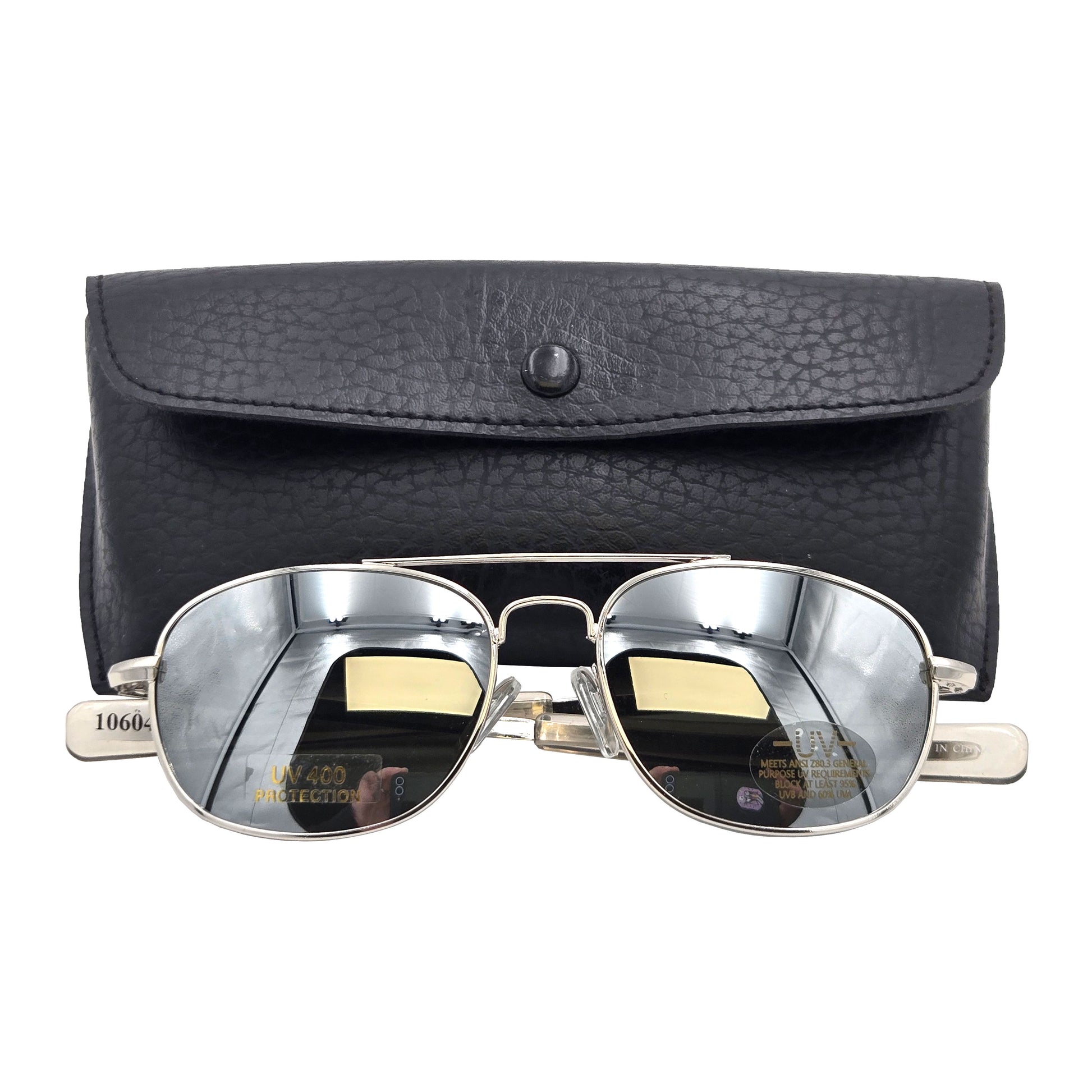 G.I. Type MIL-STD 105 Aviator Sunglasses Chrome-Mirror 52mm with case - stylish and protective pilot eyewear