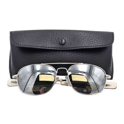 G.I. Type MIL-STD 105 Aviator Sunglasses Chrome-Mirror 52mm with case - stylish and protective pilot eyewear