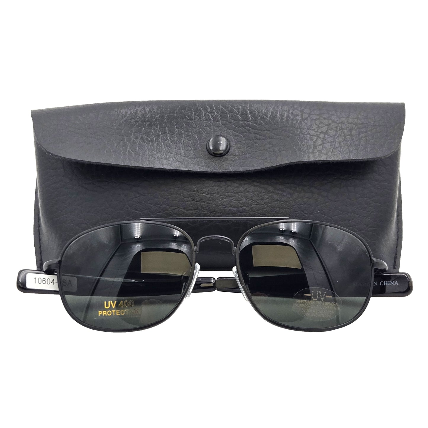 G.I. Type MIL-STD 105 Aviator Sunglasses Black-Smoke 52mm with case - military-style pilot sunglasses with storage case