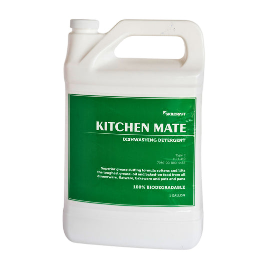 SKILCRAFT Kitchen Mate Dishwashing Compound 1 Gallon Bottle - Front