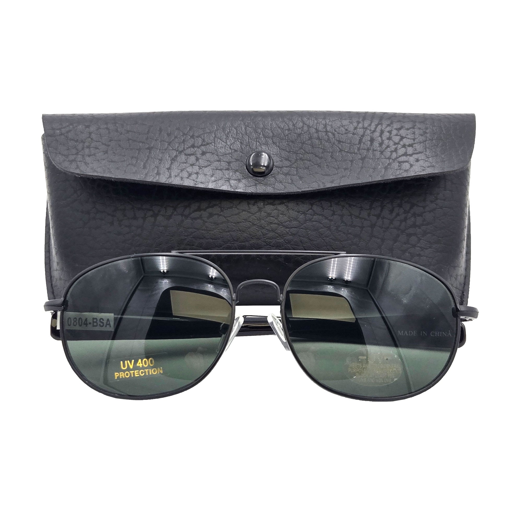 G.I. Type MIL-STD 105 Aviator Sunglasses Black-Smoke 58mm with case - military-inspired pilot sunglasses with storage case