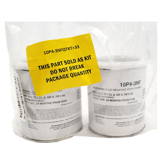 AkzoNobel yellow structural primer quart kit sealed in clear plastic packaging with warning label stating kit must not be separated