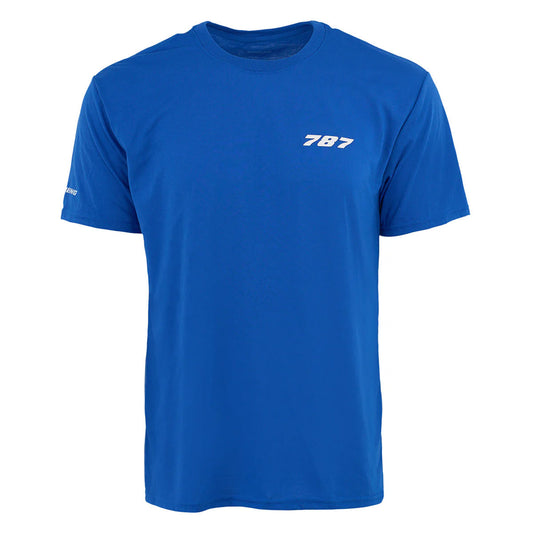 Boeing 787 Dreamliner T-Shirt in Blue – Front View