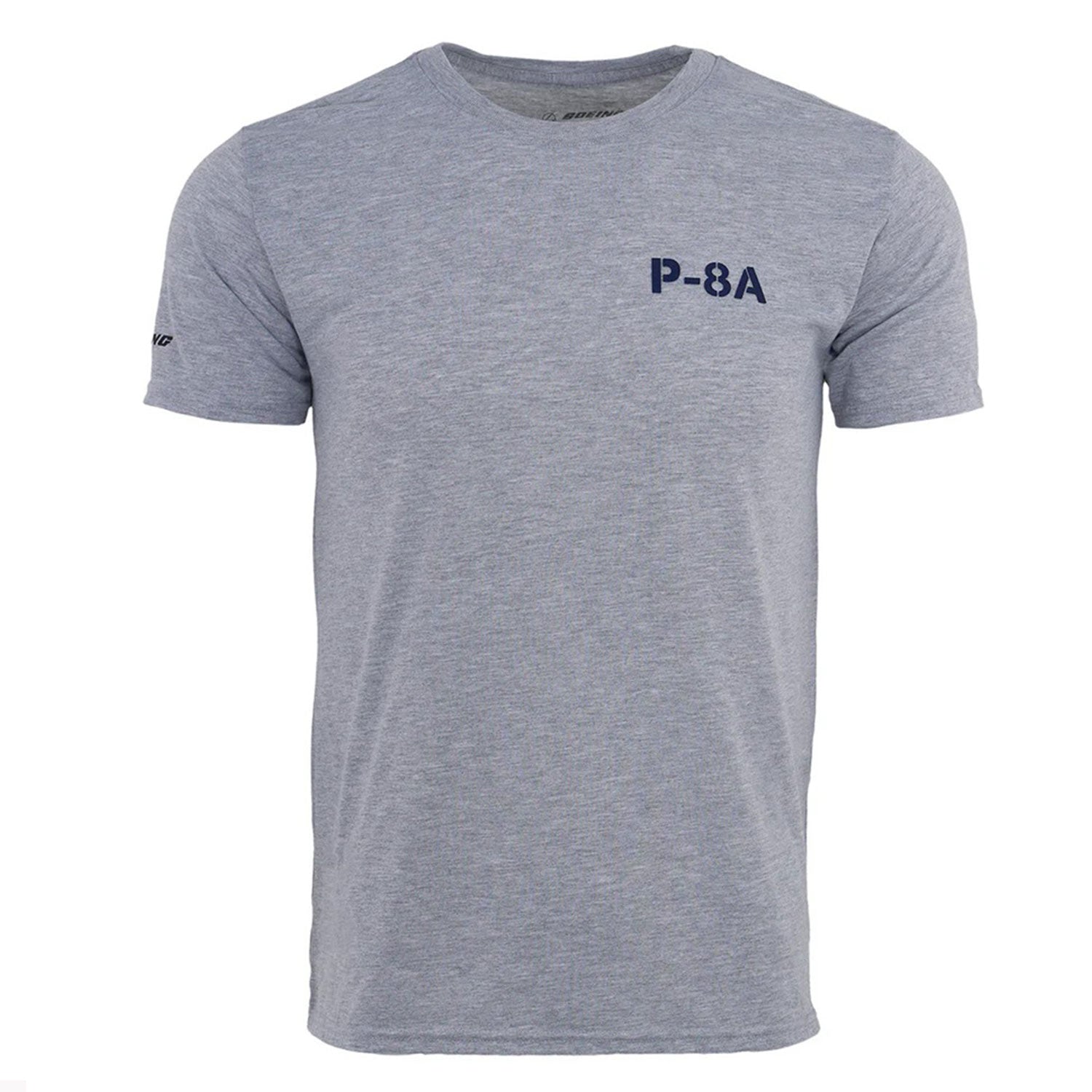 Boeing P-8A Poseidon Series unisex t-shirt in heather gray with P-8A chest logo
