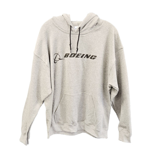 Boeing Signature Logo Hooded Sweatshirt in heather gray - medium size, premium-quality aviation hoodie