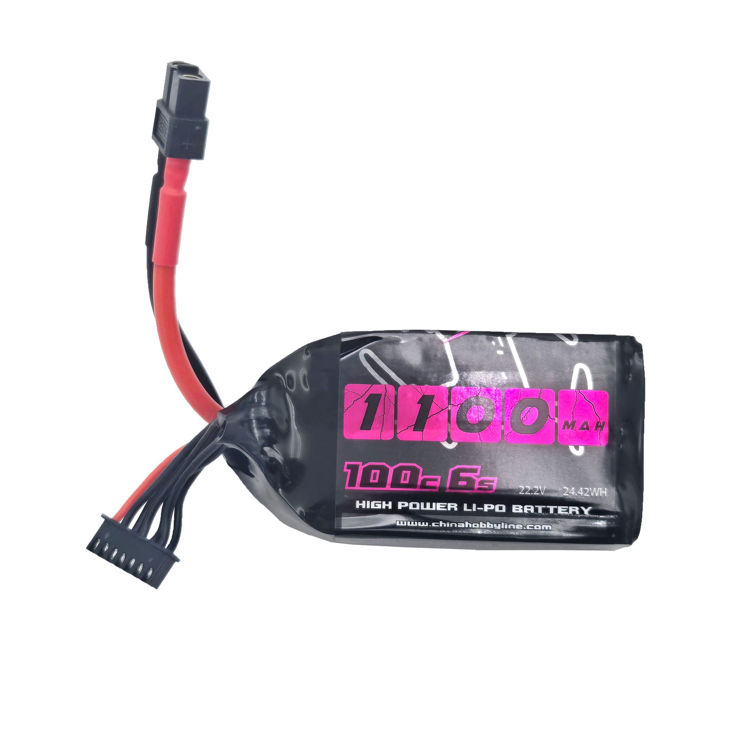CNHL Black Series 1100mAh LiPo Battery – Top View with XT60 Connector