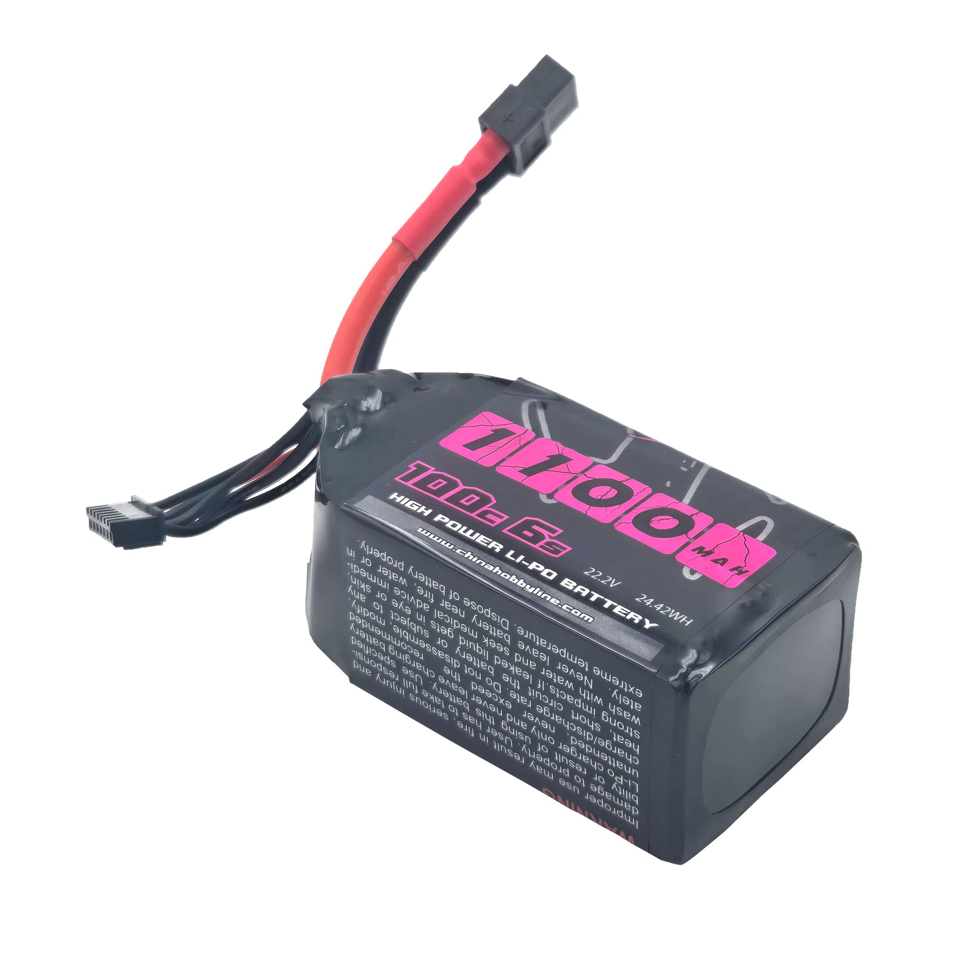 CNHL 1100mAh 22.2V 6S Battery – Angled Side View Showing Label and Build