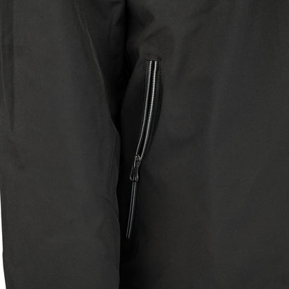 Close-up of zippered pocket on black Boeing Newport jacket