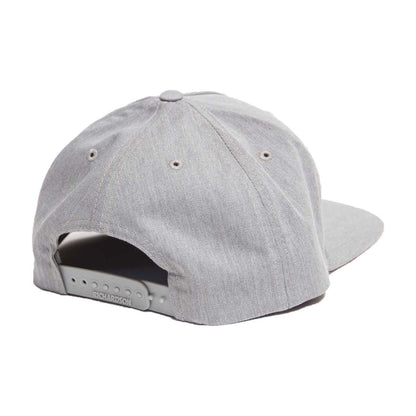 Heather grey Boeing flat bill snapback hat rear adjustable strap view