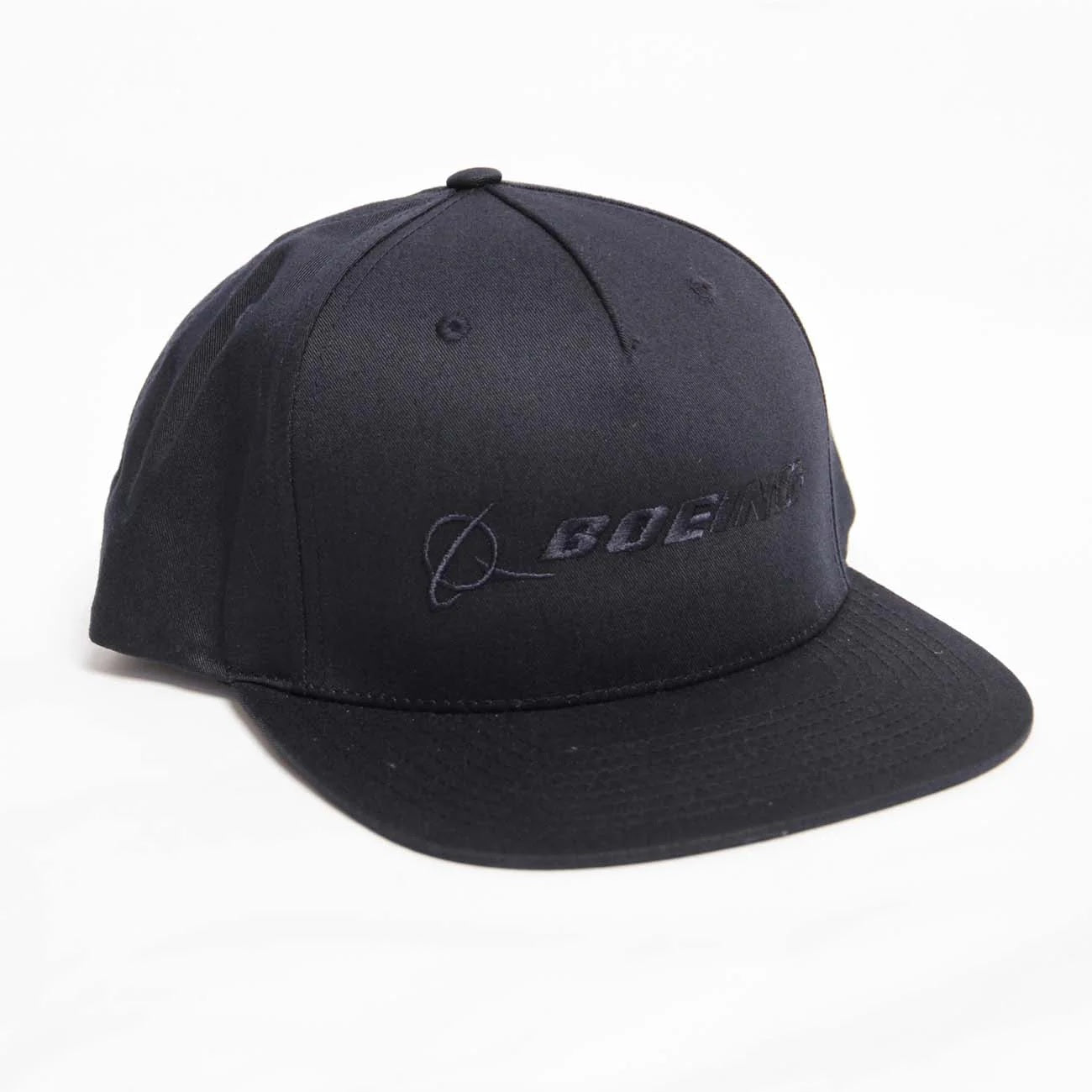 Navy Boeing signature logo flat bill hat angled front view