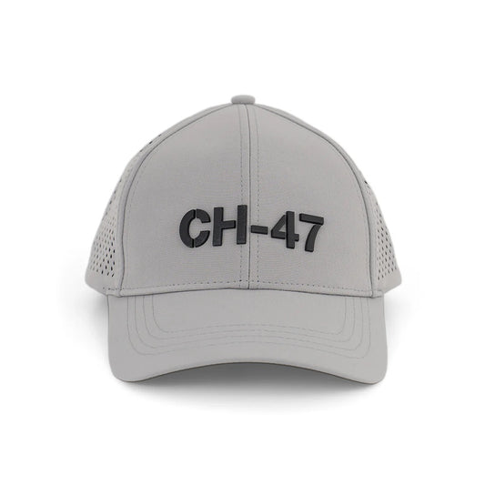 Boeing CH-47 Chinook Series Hat with raised black CH-47 logo on light gray front panel