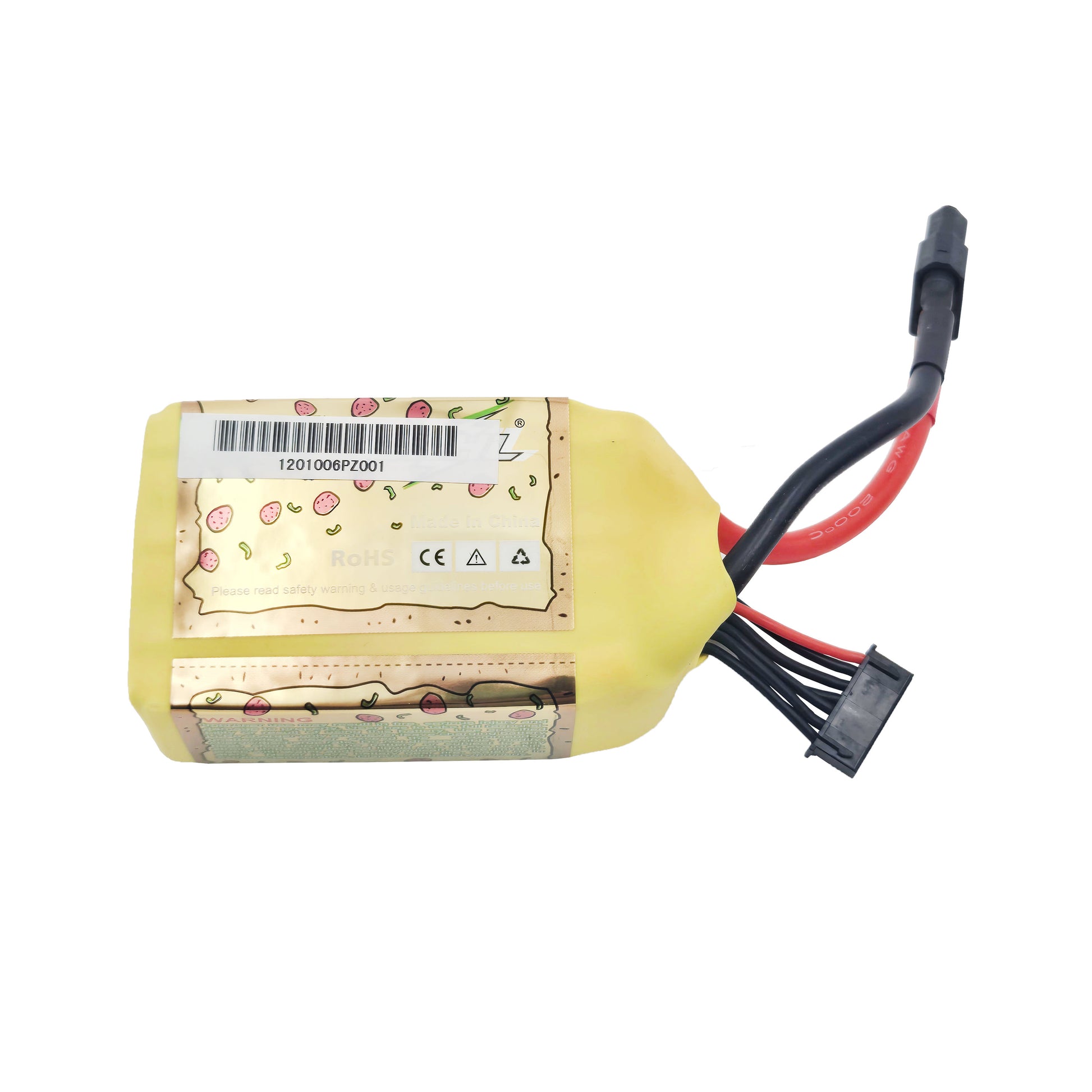 CNHL LiPo Battery – Top View of Rear Side with Product ID and Connector