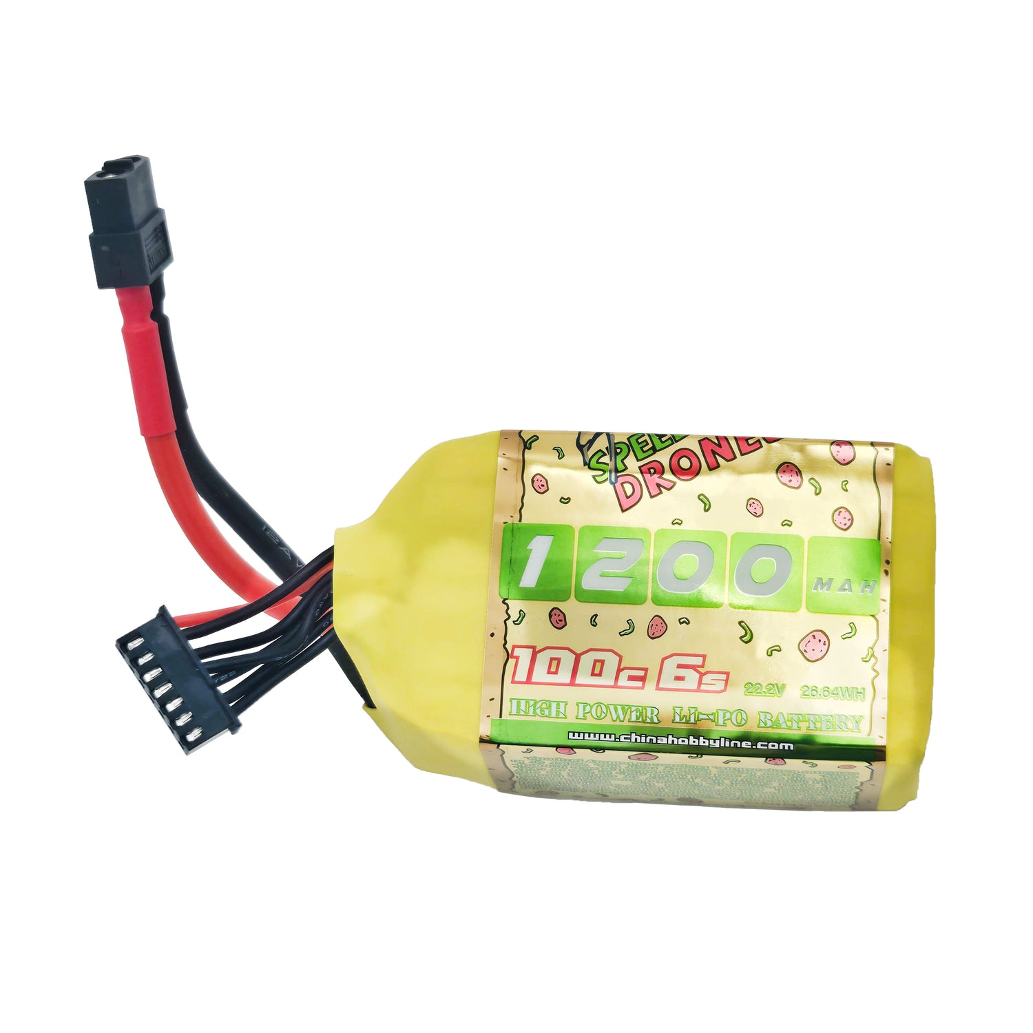 CNHL 1200mAh 22.2V 6S Battery – Top View Showing Battery and XT60 Plug