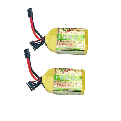 CNHL 1200mAh 22.2V 6S 100C LiPo Battery – Dual Pack with XT60 Connectors Displayed