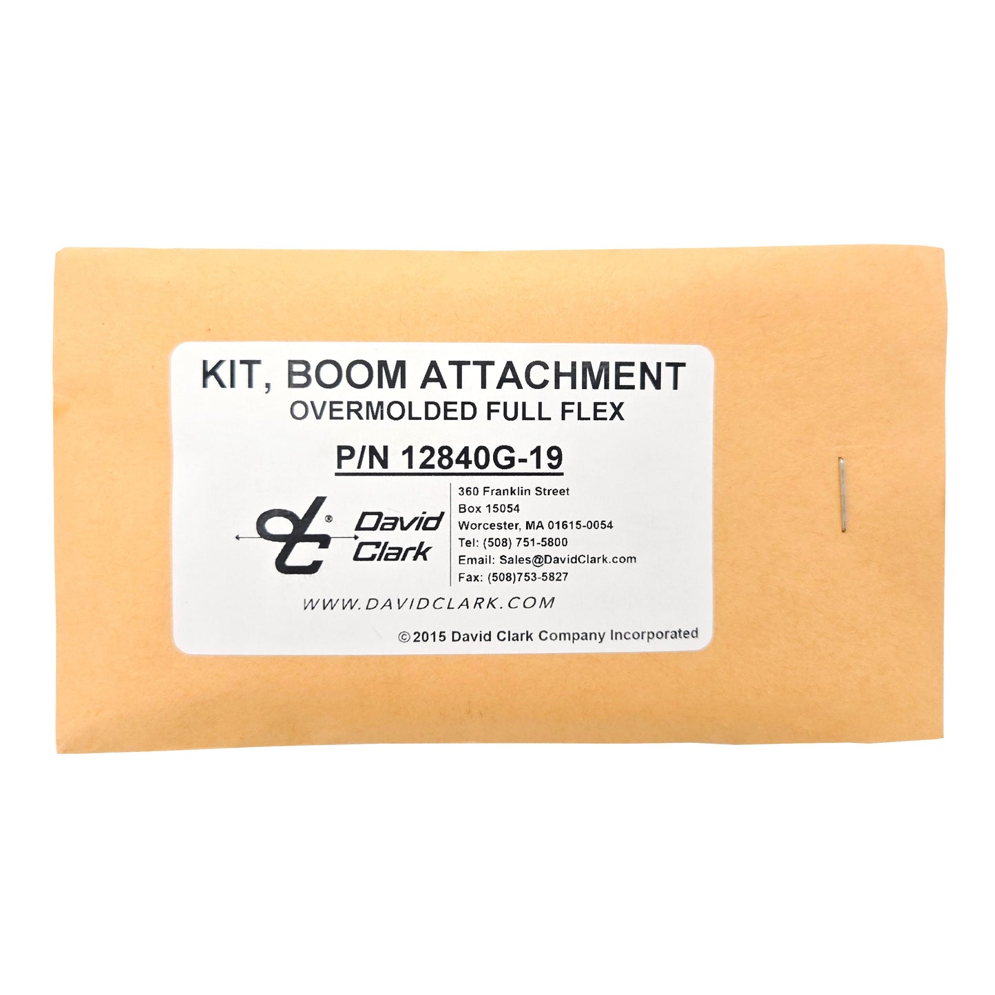 David Clark Mic Mount Replacement Kit – Back Label and Specs