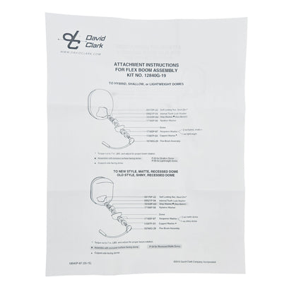 David Clark Boom Kit – Instruction Sheet for 12840G‑19 Assembly