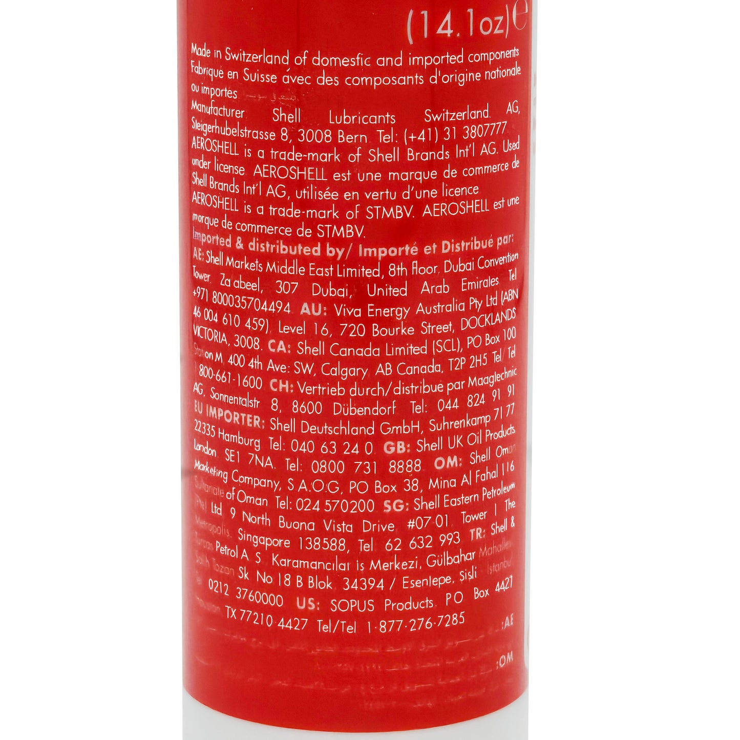 AeroShell #14 Helicopter Grease – Close-Up of Product Label on Front