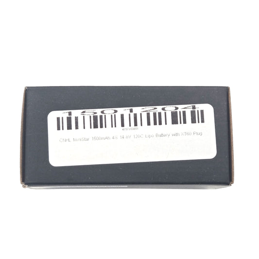 CNHL MiniStar 1500mAh 4S 120C LiPo Battery – Box with Barcode Label