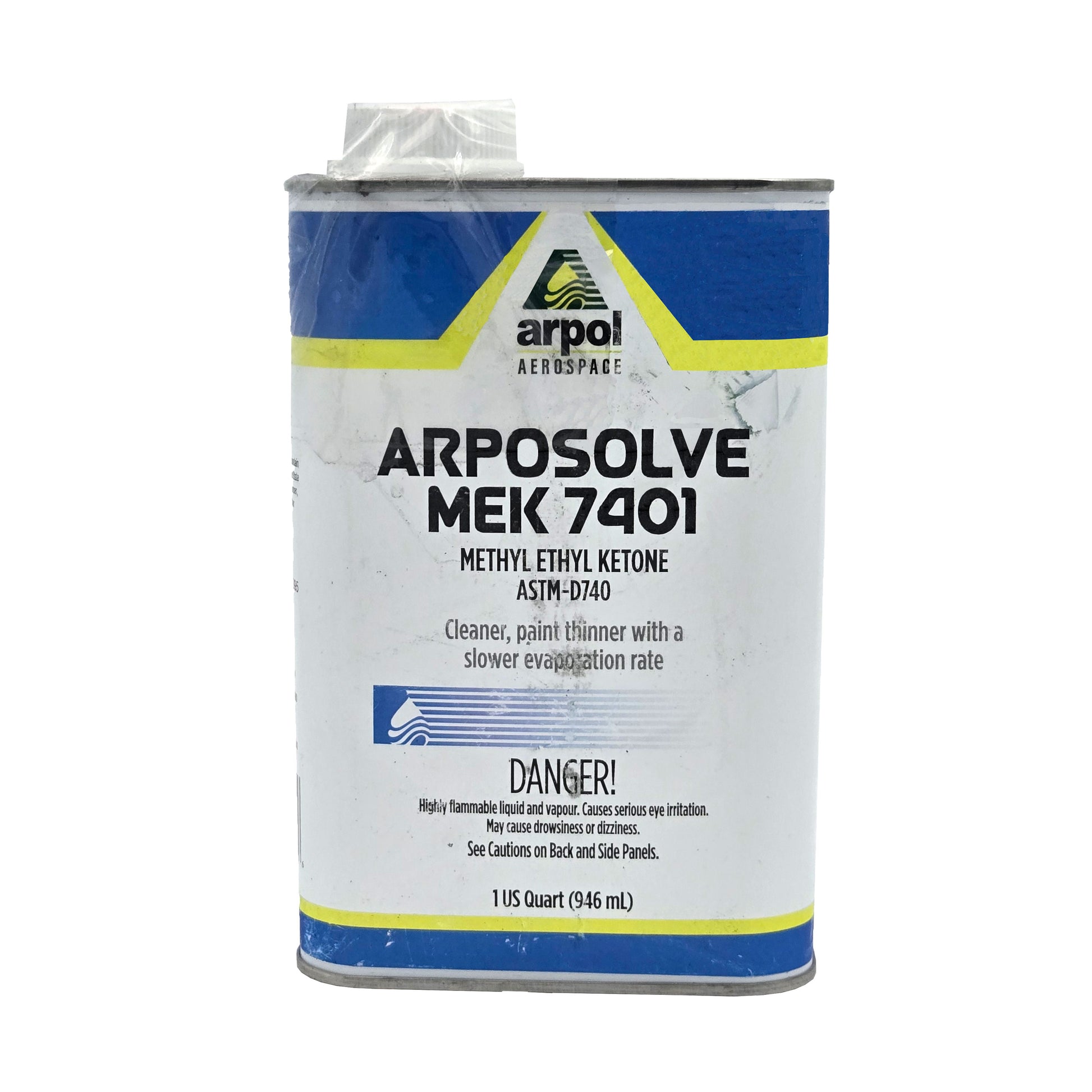MEK 7401 Methyl Ethyl Ketone 1 Quart – Front View with Label and Branding