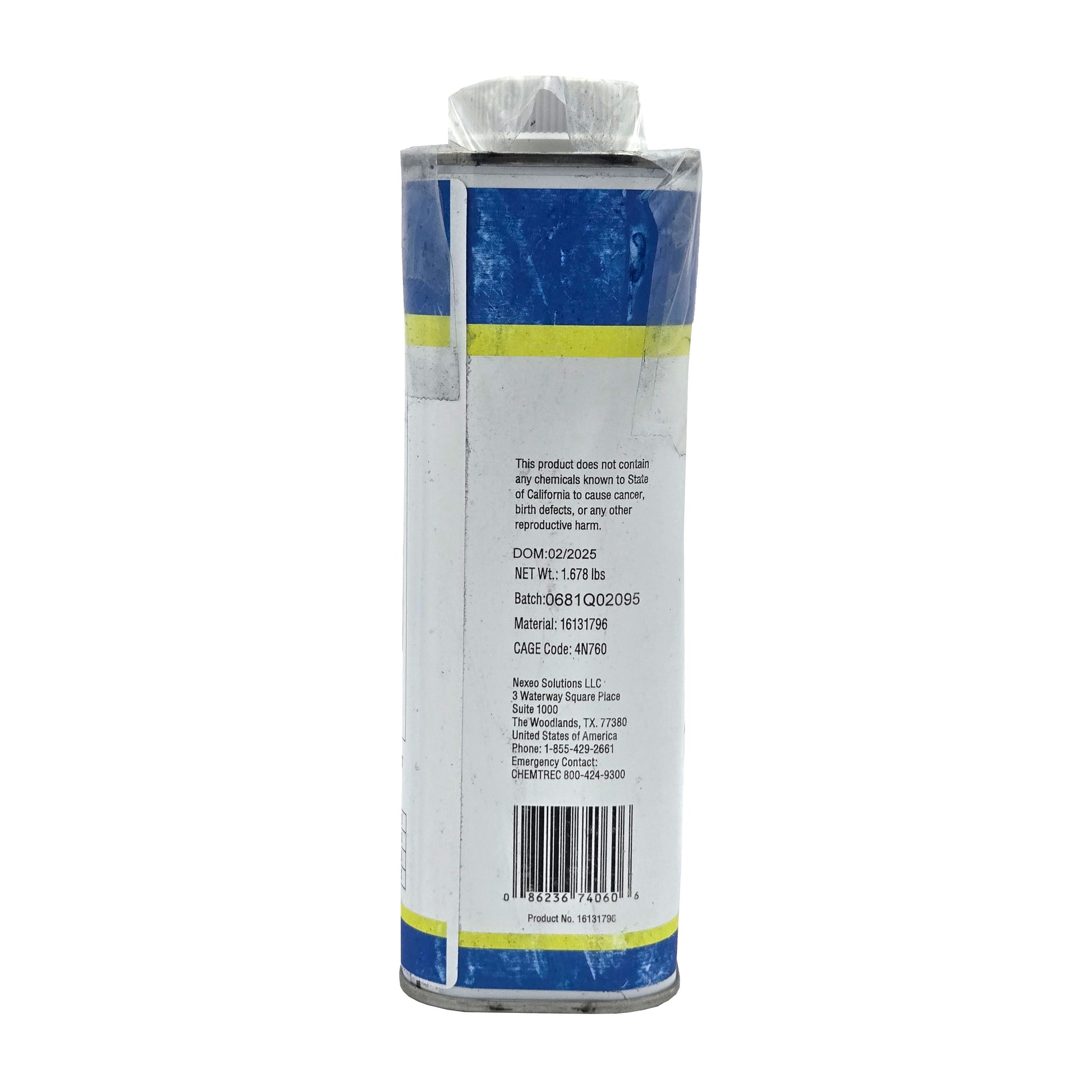 MEK 7401 Methyl Ethyl Ketone 1 Quart – Side View of Metal Canister