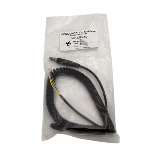 David Clark Comm Cord Kit for H10-56, H10-66 Headsets – 18028G-52