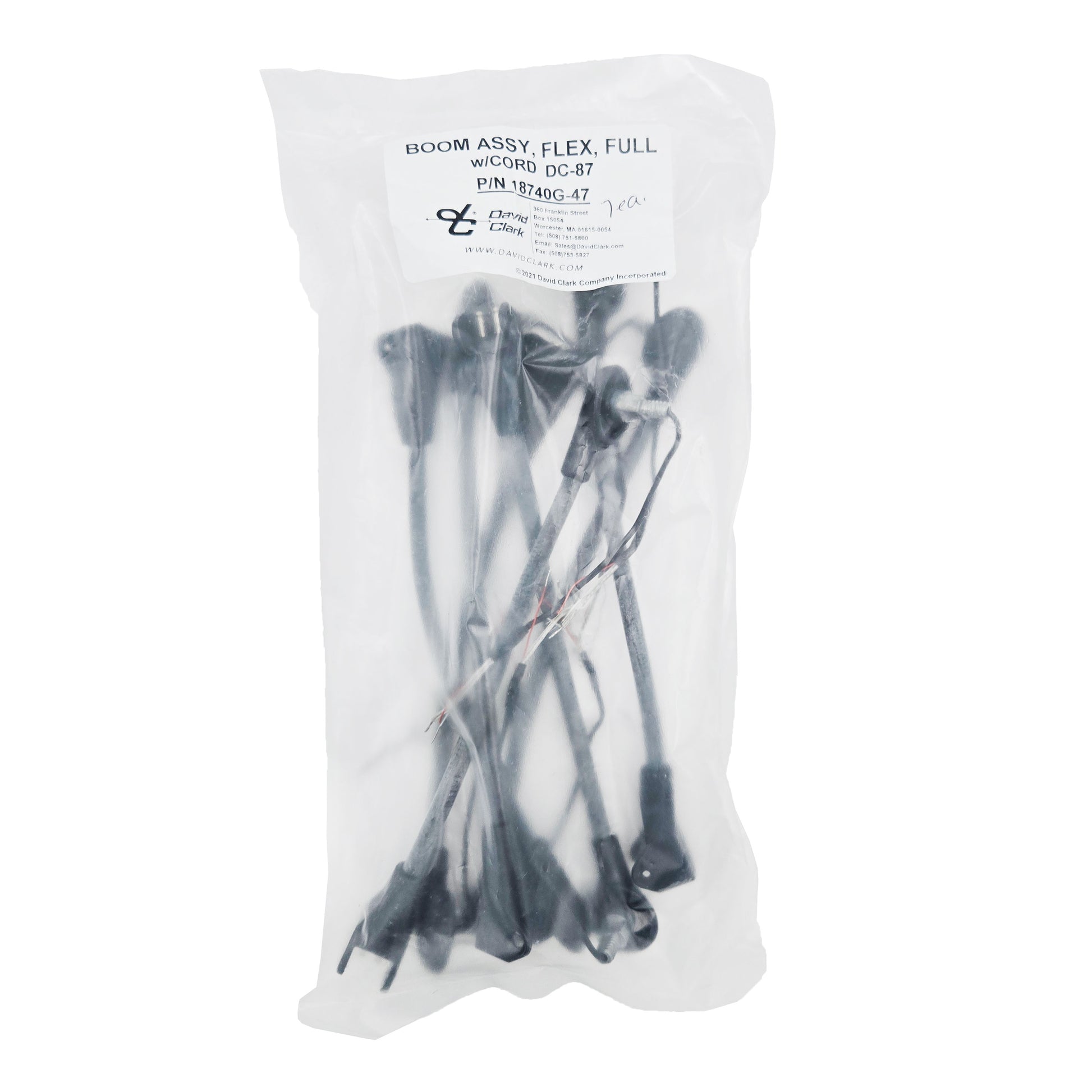 David Clark DC-87 Flex Boom Assembly – Full Cord Set in Package, only allowed one per order