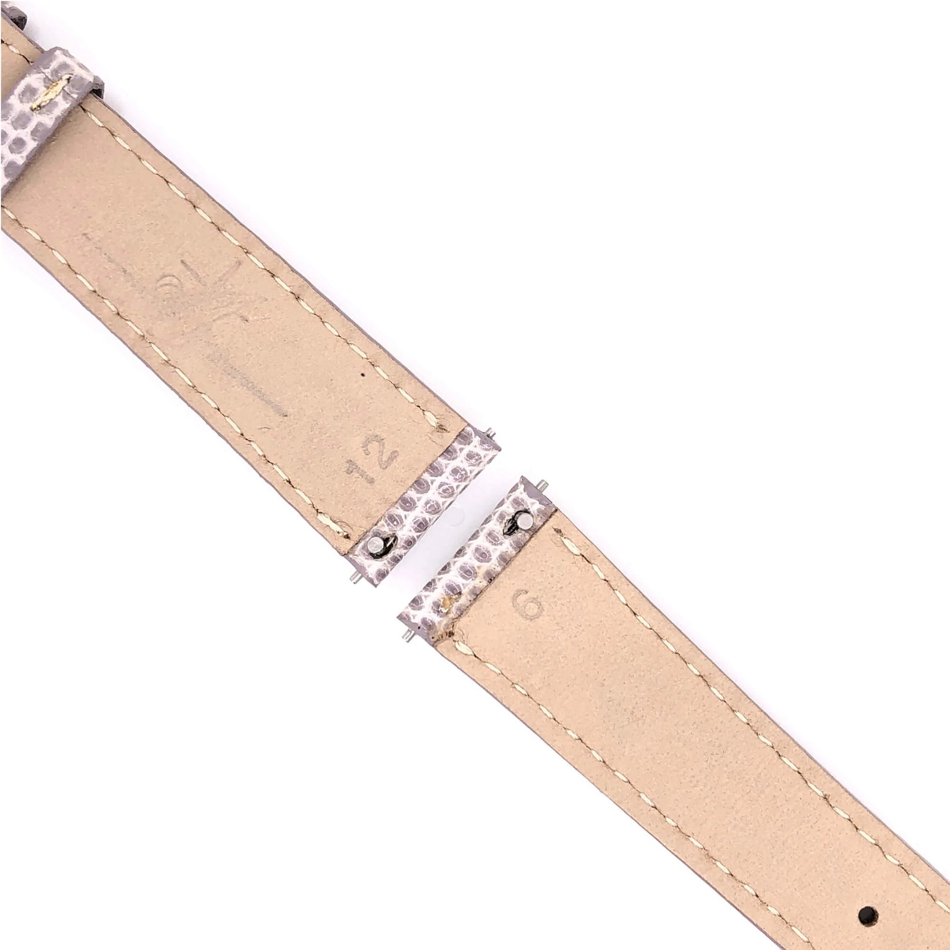 Close-Up of Quick-Release Pins on Abingdon 16mm Lilac Lizard Leather Watch Strap