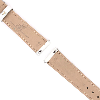 Close-Up of Quick Release Spring Bars on 16mm White Alligator Watch Strap – Gold Hardware