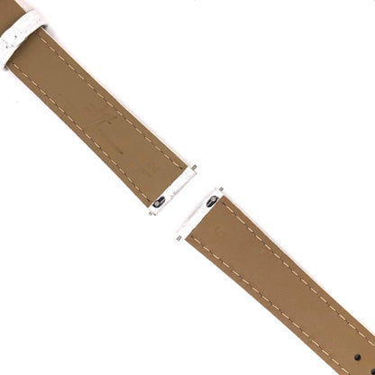 Quick Release Pin Detail on Abingdon White Alligator 16mm Watch Strap with Silver Hardware