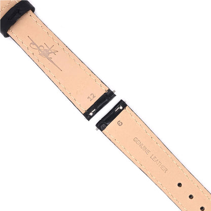 Detail of Abingdon Black Leather Watch Band Showing EZ-Release Spring Pins