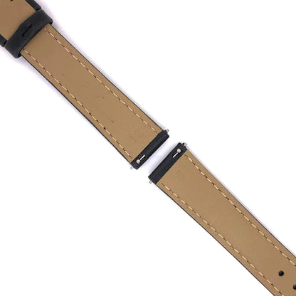 Abingdon 16mm Oil-Tan Leather Matching Stitch Watch Band – Black – Quick Release Close-Up