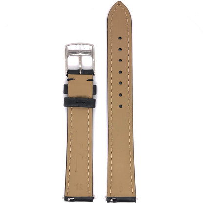 Abingdon 16mm Oil-Tan Leather Matching Stitch Watch Band – Black – Underside Detail