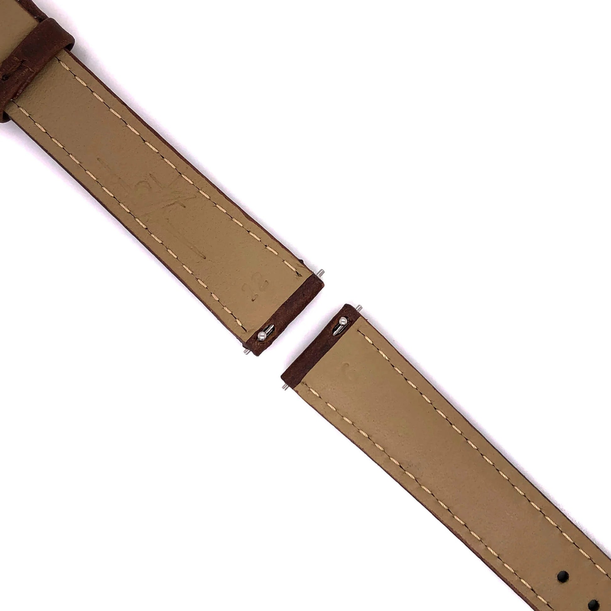Abingdon 16mm Oil-Tan Leather Matching Stitch Watch Band – Brown – Quick Release Pin Detail
