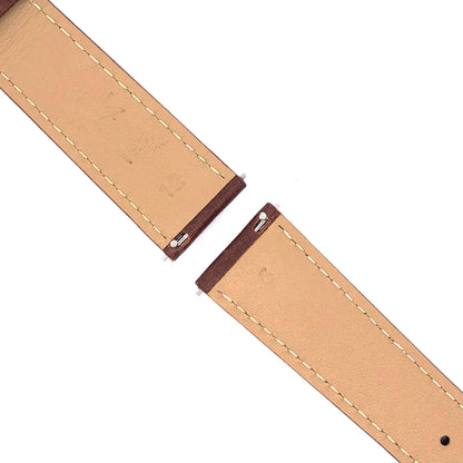 Abingdon 20mm Oil-Tan Leather Watch Band in Brown, Detailed View of Quick-Release Spring Bar Attachment System