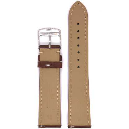 Abingdon 20mm Oil-Tan Leather Watch Strap in Dark Brown, Back View Showing Smooth Lining and Quick-Release Pins