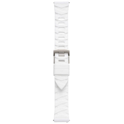 20mm Abingdon Silicone Dive Strap in White with Textured Pattern and Titanium Clasp – Buckle View