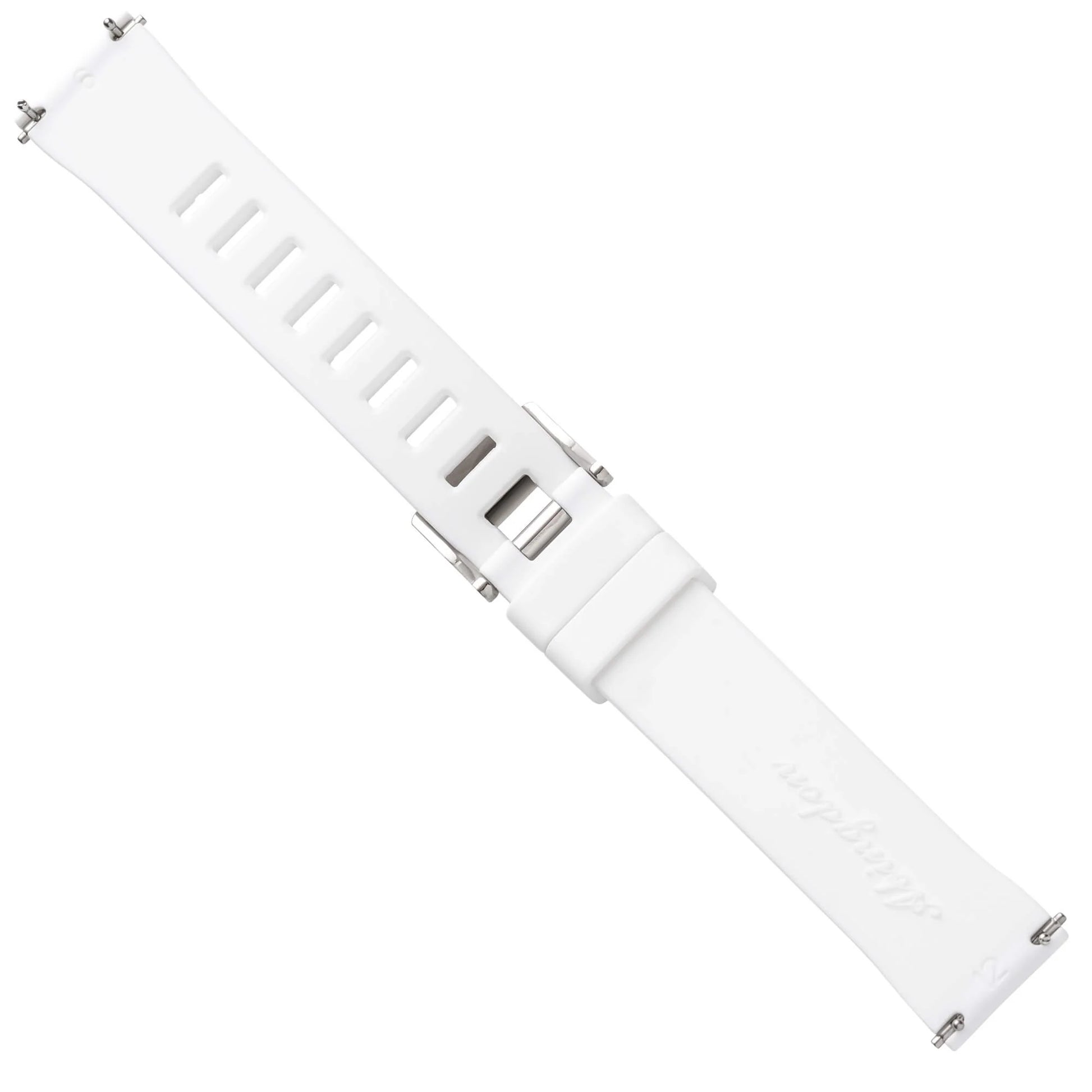 Abingdon 20mm White Silicone Dive Strap with Quick Release Pins and Titanium Buckle – Top View