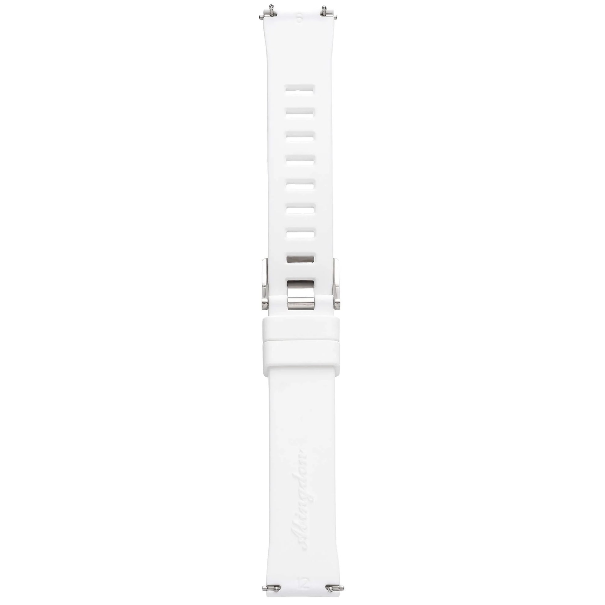 Abingdon 20mm White Silicone Watch Strap with Quick-Release Pins – Rear Full View