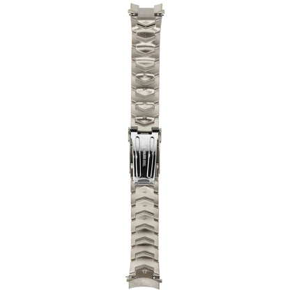Abingdon Silver Stainless Steel 20mm Watch Strap with Diver’s Clasp Open – Chevron Link Design