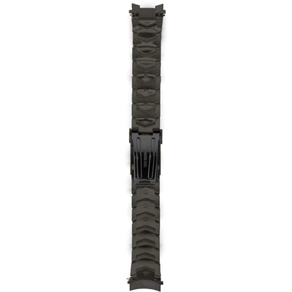Abingdon Black Stainless Steel 20mm Watch Strap with Open Diver’s Clasp – Chevron Link Design