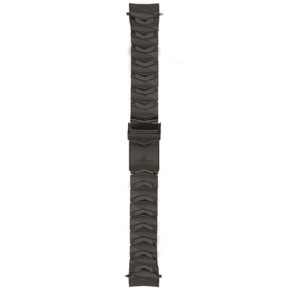 Abingdon 20mm Black Stainless Steel Watch Band with Chevron Links and Diver’s Clasp