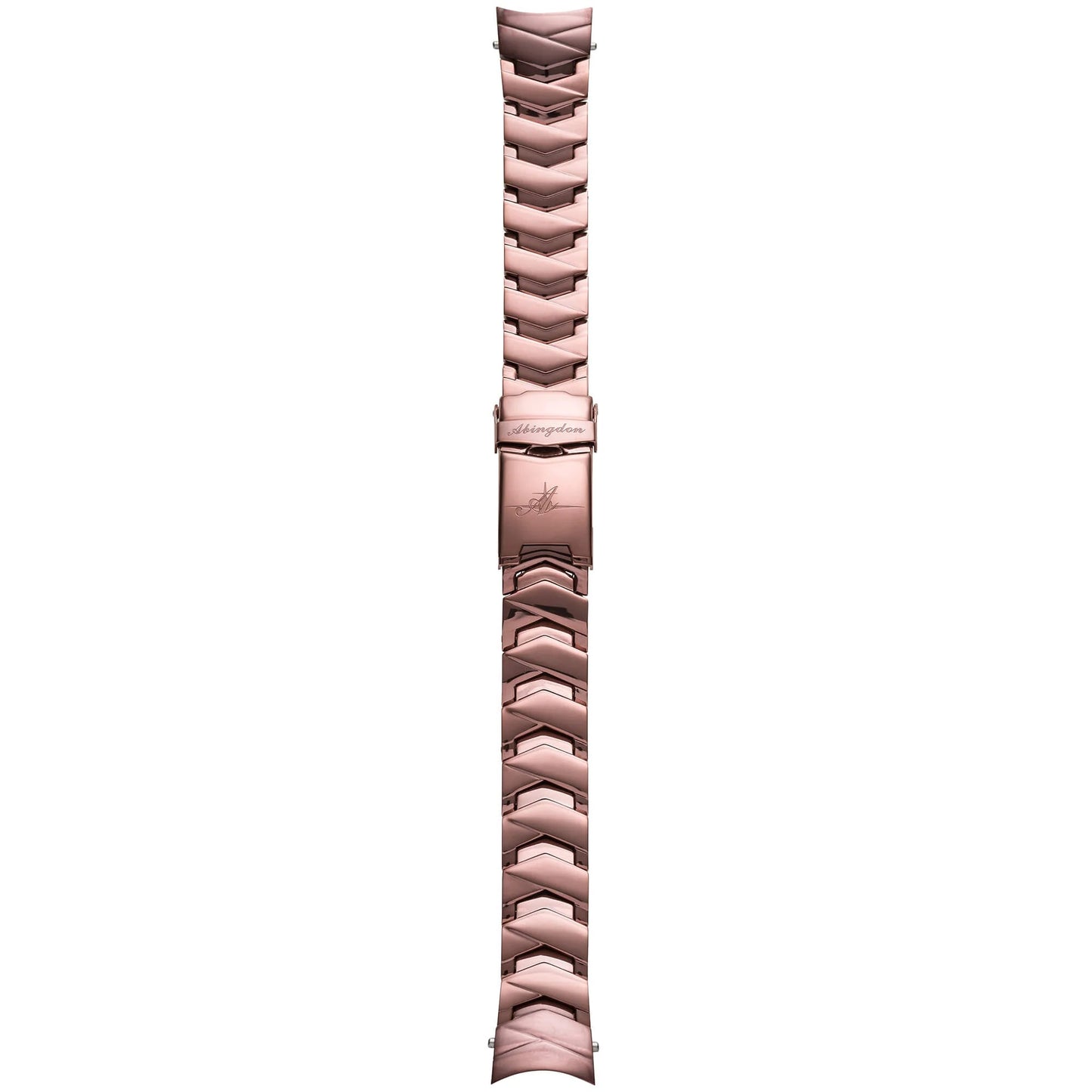 Abingdon 20mm Bronze Stainless Steel Watch Band – Classic Chevron Link Strap for Marina Watch