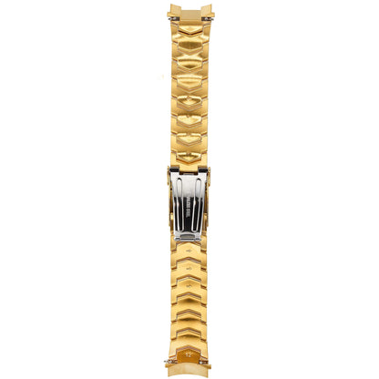 Back of Abingdon 20mm Gold Stainless Steel Watch Band with EZ-Release Clasp and Numbered Links