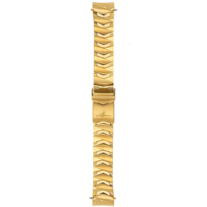 Abingdon 20mm Gold Stainless Steel Watch Band – Chevron Link Design for Marina Watch