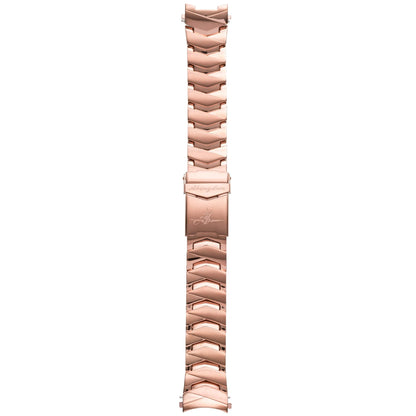Abingdon 20mm Rose Gold Stainless Steel Watch Band – Classic Chevron Link Strap for Marina Watch