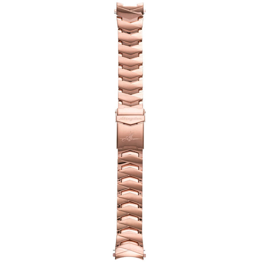 Abingdon 20mm Rose Gold Stainless Steel Watch Band – Classic Chevron Link Strap for Marina Watch