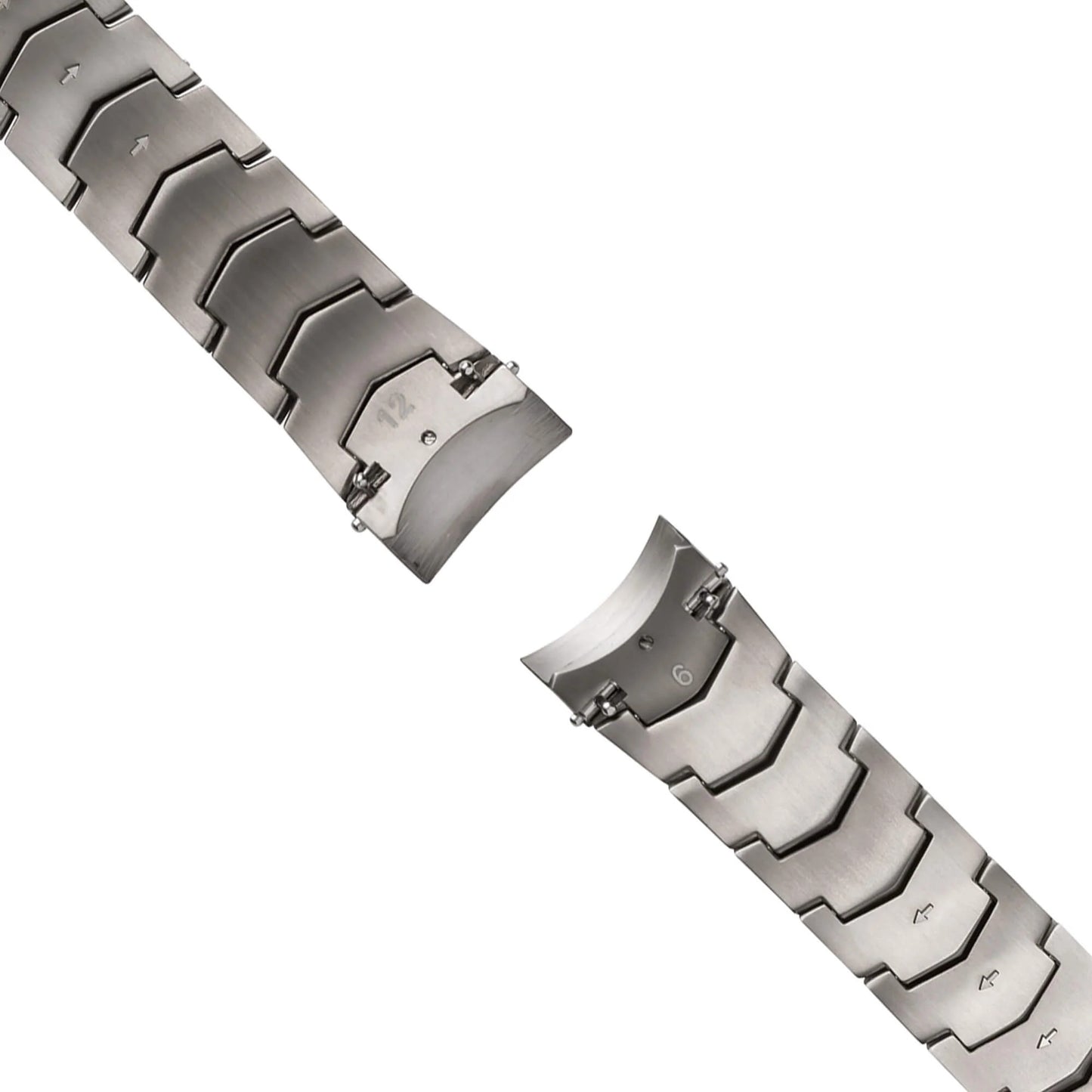 Close-Up of Quick-Release Lugs on Abingdon 20mm Chevron Titanium Watch Band