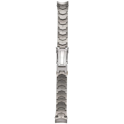Abingdon Chevron Link Strap in Titanium for Marina Watch – Fully Extended View