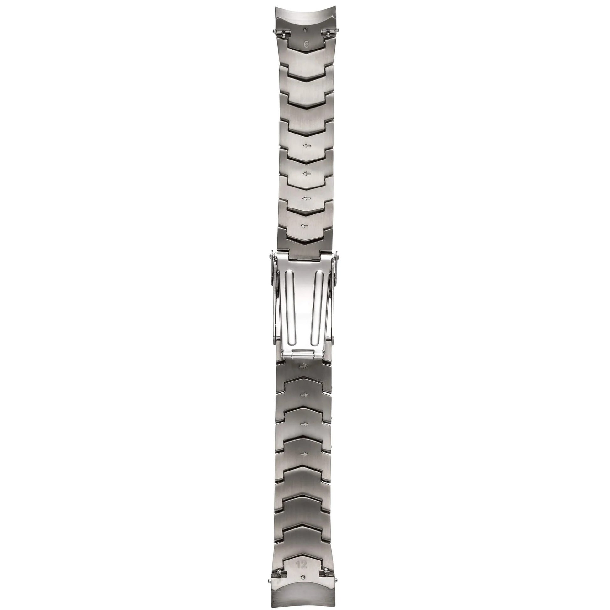 Polished Titanium Chevron Link Band by Abingdon with Diver’s Clasp – 20mm